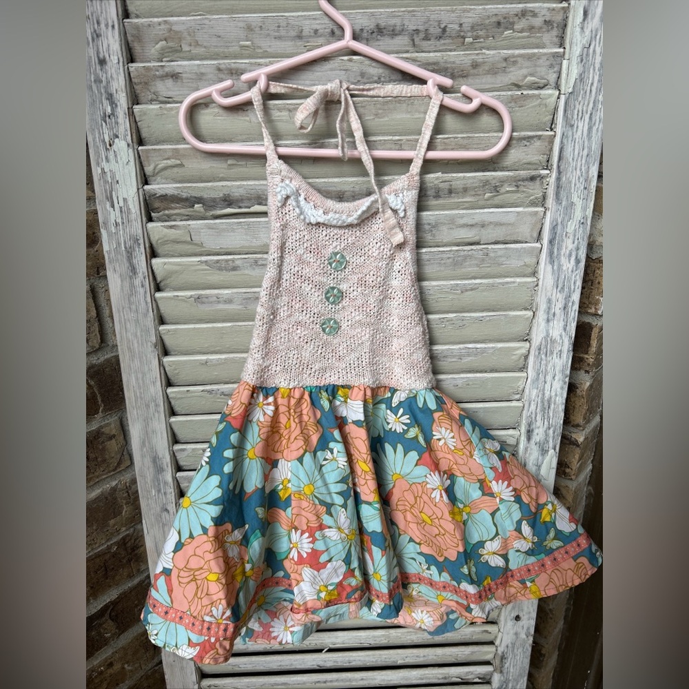 Wildflowers Clothing Toddler Girls Halter Top - Size 4 - EUC Floral Knit.